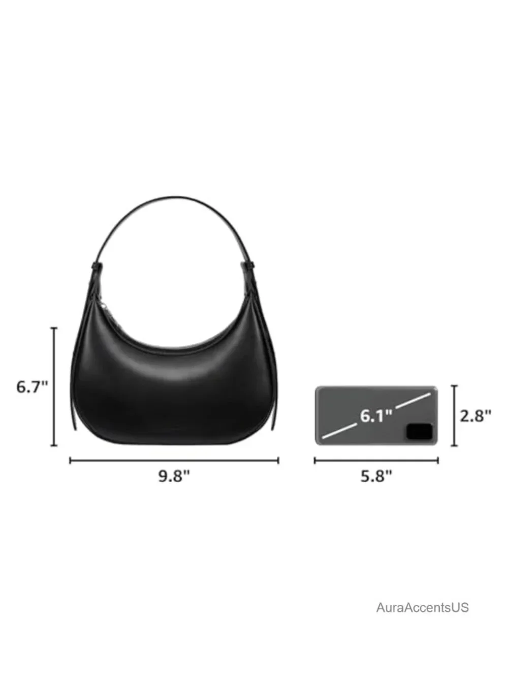 Vegan Leather RFID Blocking Crescent Hobo Bag Shoulder Purse